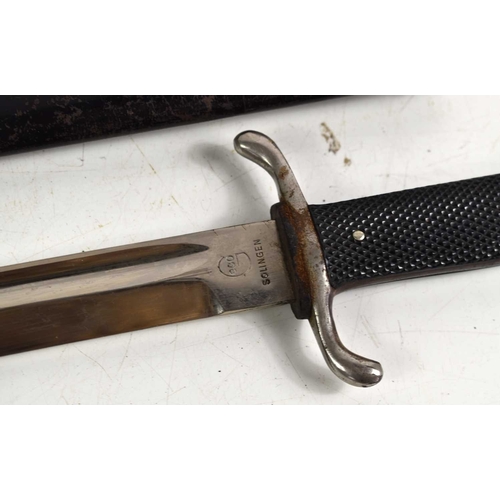 80 - A German Third Reich Fireman's Parade dagger by Geco, blade length 24.5cm with metal scabbard.