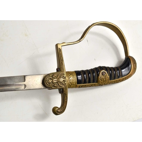 91 - A German Third Reich Army Officer's sword with dove's head pommel, made by Alcoso, 77cm blade length... 