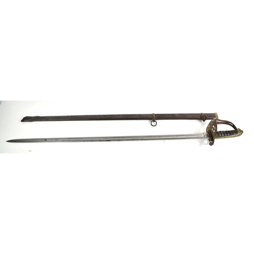 93 - A Victorian infantry officers sword by S.J Pillin of Gerrard Street, London, the pierced basket hilt... 