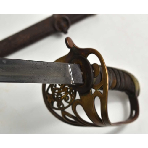 93 - A Victorian infantry officers sword by S.J Pillin of Gerrard Street, London, the pierced basket hilt... 