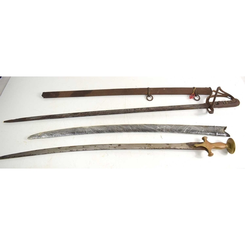 97 - A 19th century Indian Tulwar sword of curved form together with a British 1821 Pattern Yeomanry ligh... 