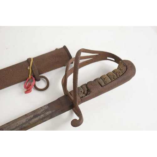 97 - A 19th century Indian Tulwar sword of curved form together with a British 1821 Pattern Yeomanry ligh... 