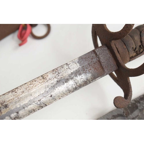 97 - A 19th century Indian Tulwar sword of curved form together with a British 1821 Pattern Yeomanry ligh... 