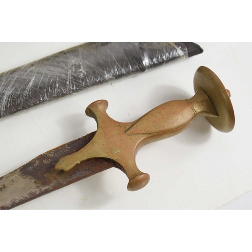 97 - A 19th century Indian Tulwar sword of curved form together with a British 1821 Pattern Yeomanry ligh... 