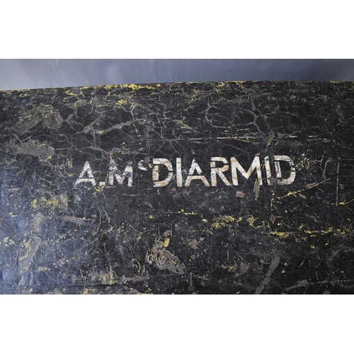 99 - A group of militaria relating to A.M Diarmid of the Merchant Navy, to include a metal travelling tru... 