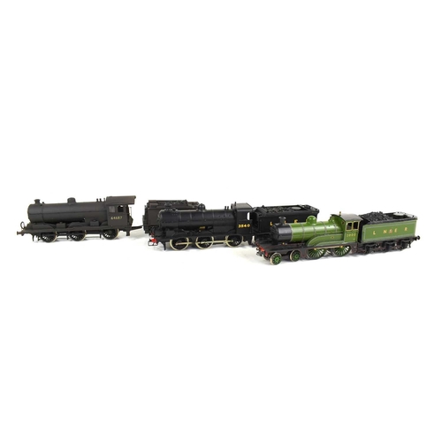 398 - Three kit built OO gauge locomotives and tenders comprising of a LNER Class J6, No. 3540, a Class J2... 