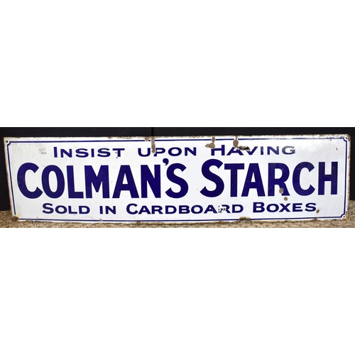 Enamel Signs: A large 'Colman's Starch' sold in cardboard boxes, enamel ...