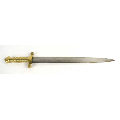 294 - A 19th century French 1816 pattern gladius type sword with brass grip, blade length 47.5cm.