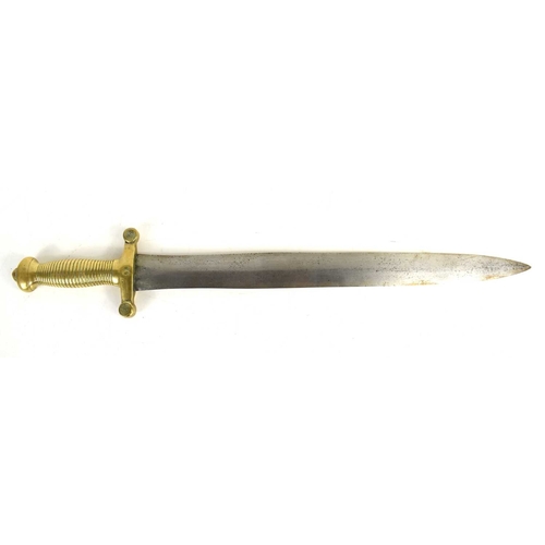 294 - A 19th century French 1816 pattern gladius type sword with brass grip, blade length 47.5cm.
