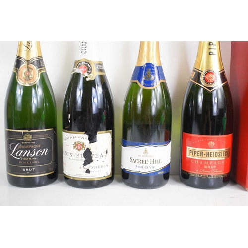 343 - Four bottles of champagne comprising Vadin Plateau, Piper Heidsiek Brut, Lanson Black Label and Sacr... 