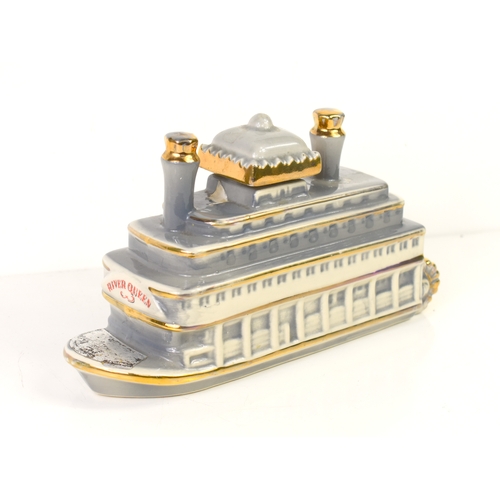 210a - A Paul Lux 1968 Liquor bottle in the form of a riverboat 'River Queen' with original label to the fr... 