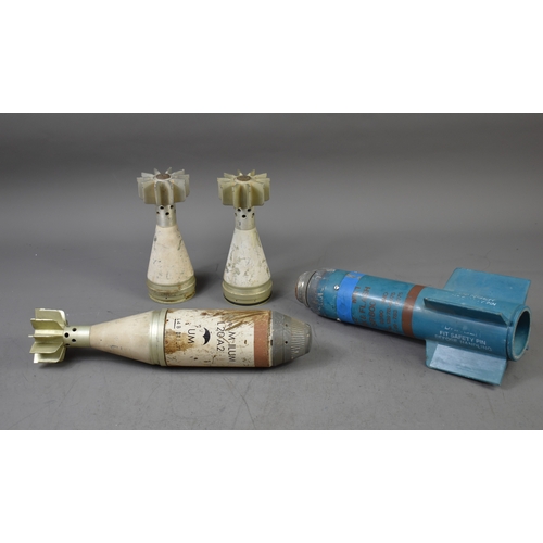 A group of mortars to include a L20A2 illumination round, a No.2 Mk1 ...