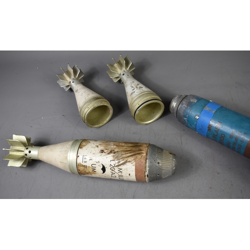 A group of mortars to include a L20A2 illumination round, a No.2 Mk1 ...