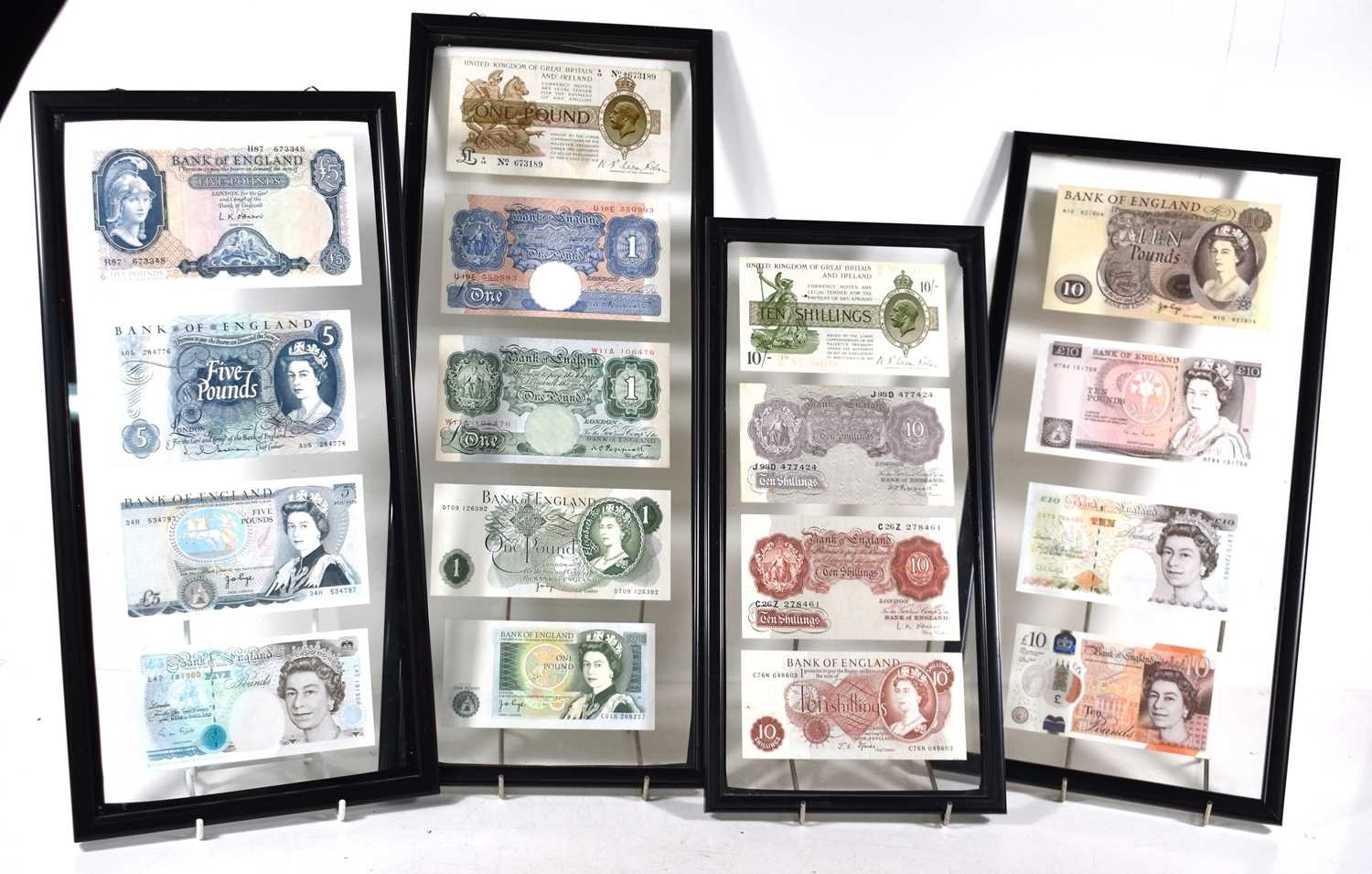 A collection of British banknotes to include a George V one pound note ...