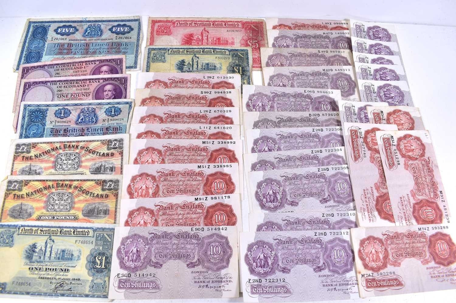 A collection of English and Scottish banknotes to include Bank of ...