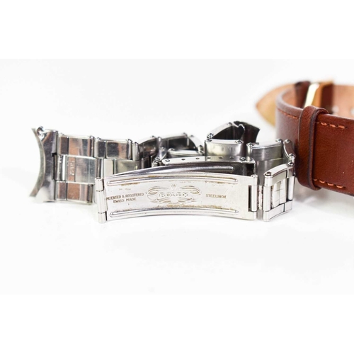 375 - A Rolex vintage wristwatch, Oyster Perpetual Chronometer, stainless steel, with replacement Hirsch l... 