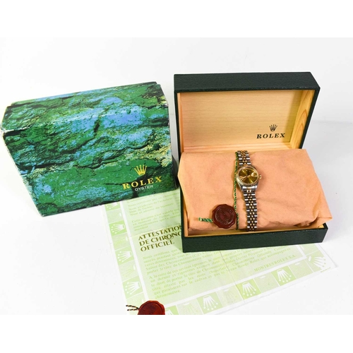 376 - A Rolex Oyster Perpetual Datejust stainless steel ladies wristwatch, no. 62523D-18, Superlative Chro... 