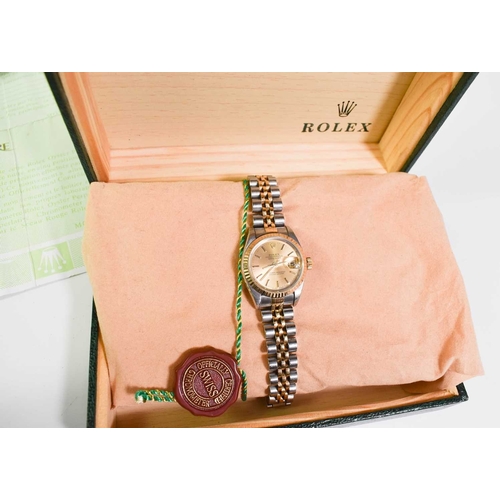 376 - A Rolex Oyster Perpetual Datejust stainless steel ladies wristwatch, no. 62523D-18, Superlative Chro... 