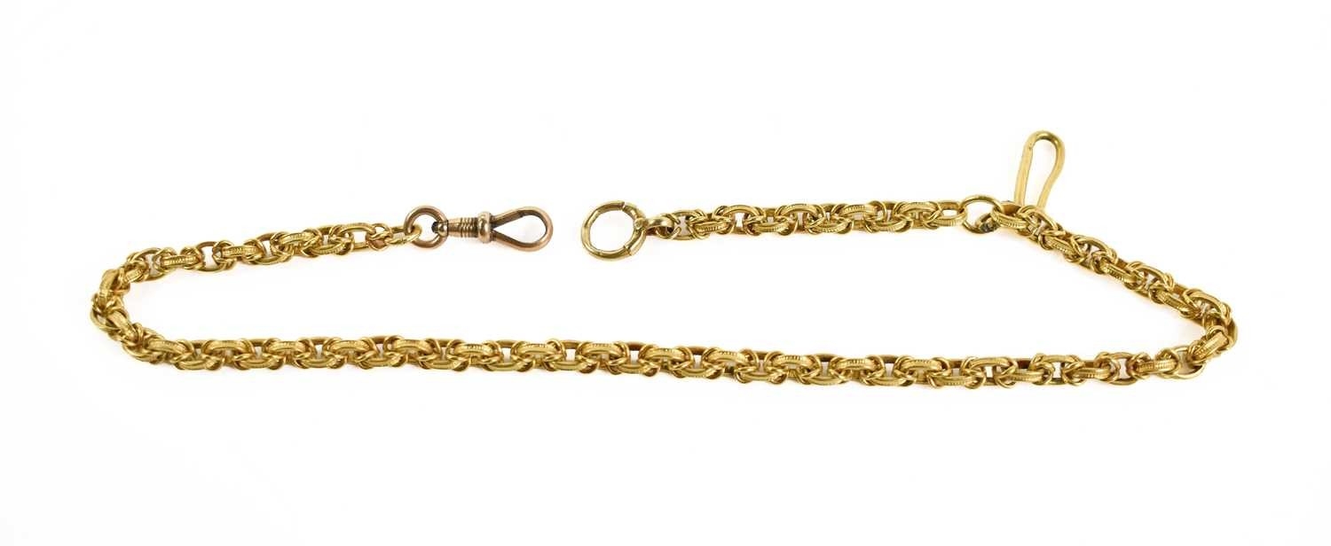 An antique gold watch chain, with a letter stating it was handmade from ...