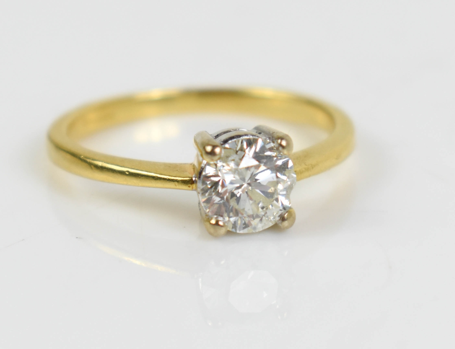 An 18ct gold and diamond solitaire ring, approx 1ct, size Q/P, 3.7g, a/f.