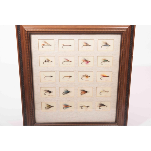 199 - A cased display of salmon flies.