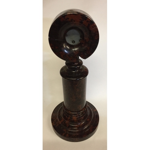 100 - 19thC Serpentine Marble Barometer With Integral Thermometer, (some damage to marble surround)
29h x ... 