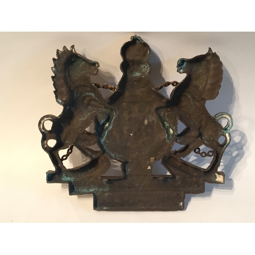 149 - A bronze coat of arms for the stables since 1854 now camdon market wall plaque measures 30x28cms