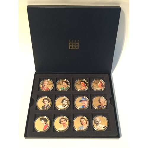 151 - Case Of 12 Queens 90th Birthday Celebration Coins