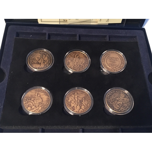 155 - A Cased Collection Of 6 Scottish Medallions To Include The Battle Of Sterling Bridge Etc.