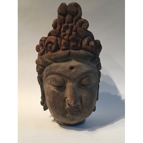 164 - A Vintage Female  Polychrome budda