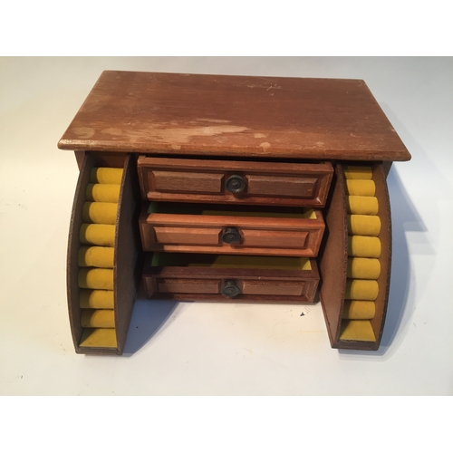 177 - Miniature chest in the form of a jewellery box. Measures 31x16x16cms