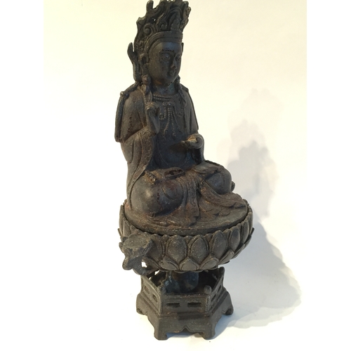 235 - Cast Bronze Buddha Censor measures 22cms high