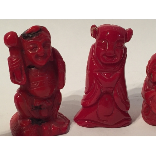 254 - Red Chinese Immortal Figures Possibly coral (5)