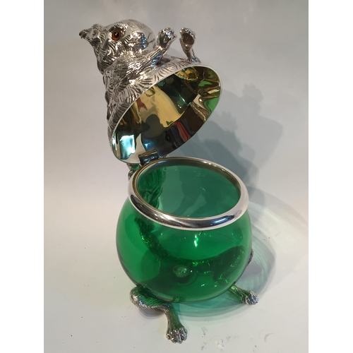 281 - Silver Plated Squirrel Decanter measures 25cms high