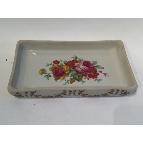 286 - Meissen Style Pin / Trinket  Tray measures 17cms x 10 cms