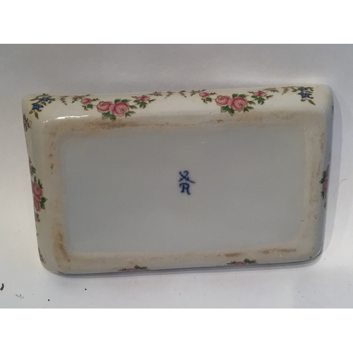 286 - Meissen Style Pin / Trinket  Tray measures 17cms x 10 cms