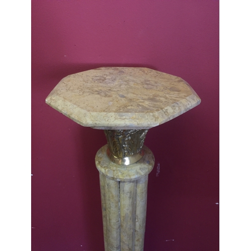 306 - Nice Quality Marble Column With Bronze Decoration 113cms high