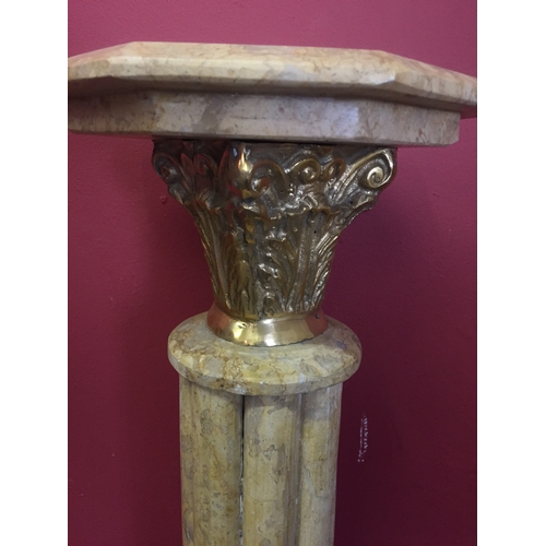 306 - Nice Quality Marble Column With Bronze Decoration 113cms high