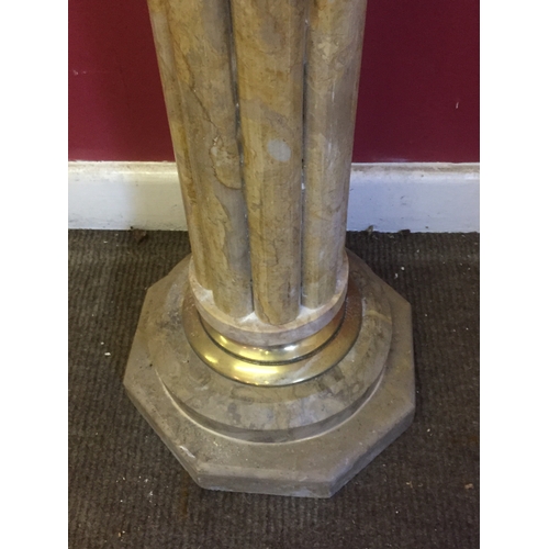 306 - Nice Quality Marble Column With Bronze Decoration 113cms high