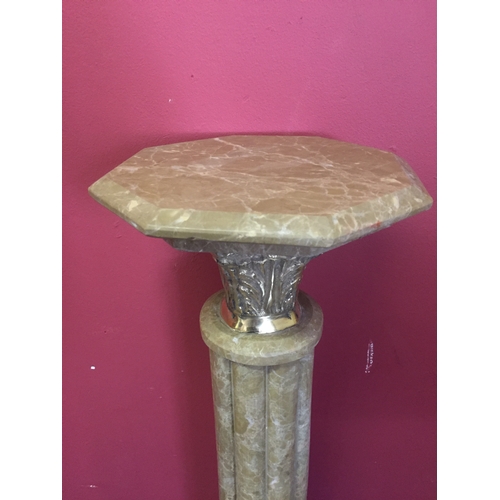 307 - Similar to previous lot marble column With Bronze Decoration 114cms high