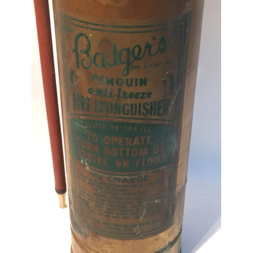 319 - Vintage Brass Fire Extinguisher