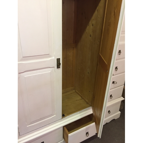 12 - A Good Quality Painted Solid  Pine Wardrobe