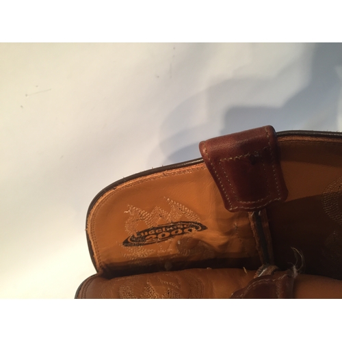 334 - Pair Of Genuine Ostrich Hide Cowboy Boots , Bought in the usa For 1100 Dollars Very Little Use, Size... 