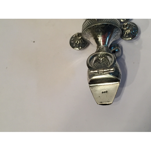 339 - 800 stamped Silver  baby rattle