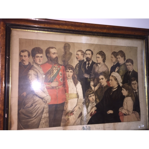 63 - Two Framed   Victorian prints Of the royal family 1880  and jubilee celebrations in Westminster abbe... 