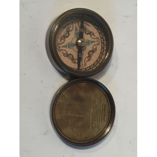 309 - A Antique Style Brass Stanley London Compass 1885