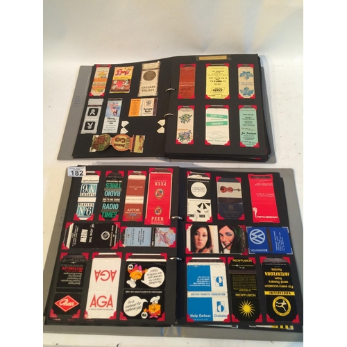 182 - Two Folders of collectable matchbox Front Covers some Rare cases. Various countries.