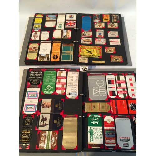 182 - Two Folders of collectable matchbox Front Covers some Rare cases. Various countries.