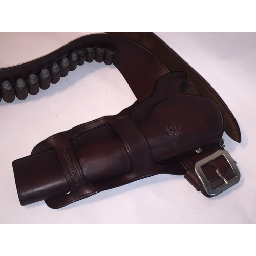 125 - Leather Gun Holster With A Selection Of Inert Colt 45 Bullets