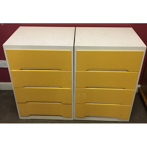 18 - 2 Vintage Painted 4 Drawer Chests